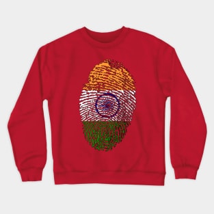 Indian Flag - India Flag - Fingerprint Crewneck Sweatshirt